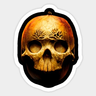 Scary Halloween Pumpkin Art Sticker